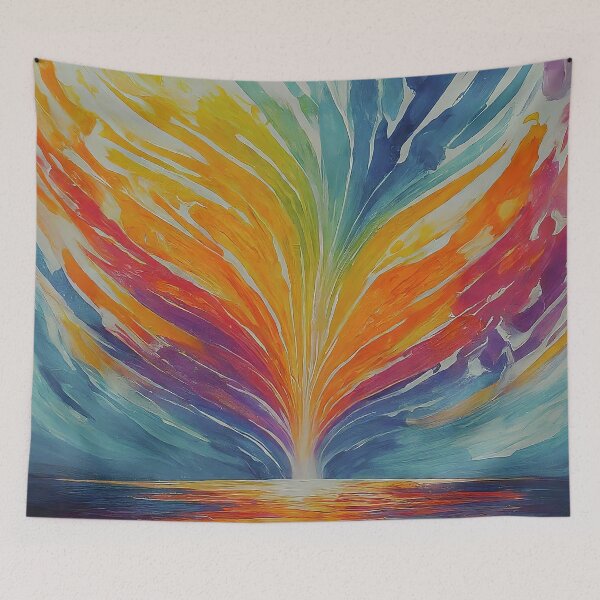 Item preview, Radiant Waters: Abstract Sunset Painting designed and sold by ZipperDragon88.