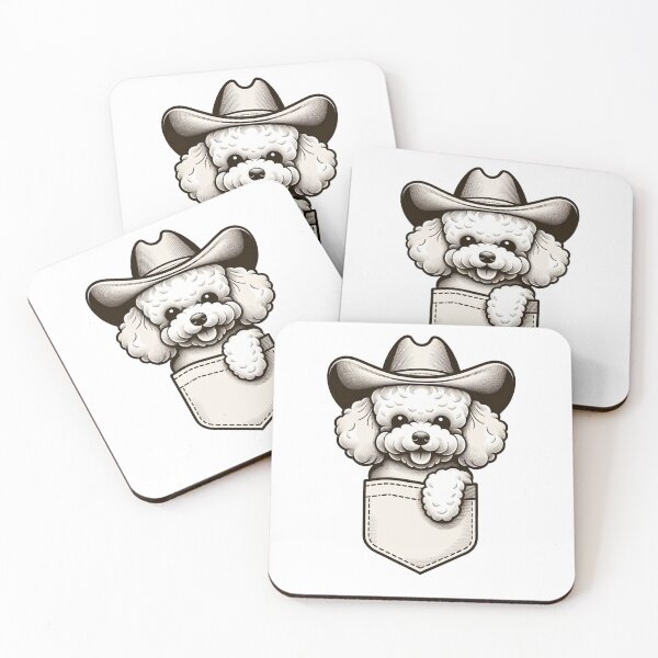 Item preview, Minimalist Poodle Dog in Cowboy Hat Pocket Design designed and sold by toypoodlemom.