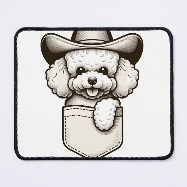 Item preview, Minimalist Poodle Dog in Cowboy Hat Pocket Design designed and sold by toypoodlemom.