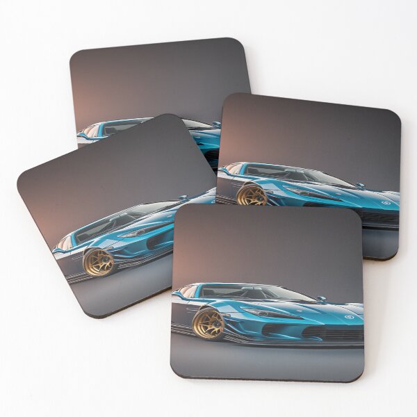 Item preview, Custom Blue sports Car Gold Rims designed and sold by leen12 Art Designs Prints.