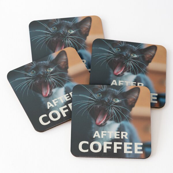 Item preview, Cat Funny Motivational Poster Inspirational Quotes After Coffee Poster designed and sold by subarashii11.