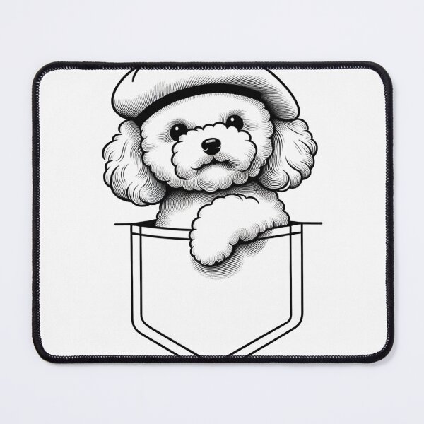 Item preview, Minimalist Poodle Dog in a Beret Pocket Design designed and sold by toypoodlemom.