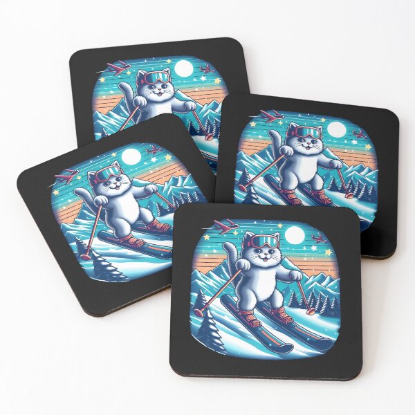 Item preview, Starry Night Skiing Adventure Kitty designed and sold by Designowner.