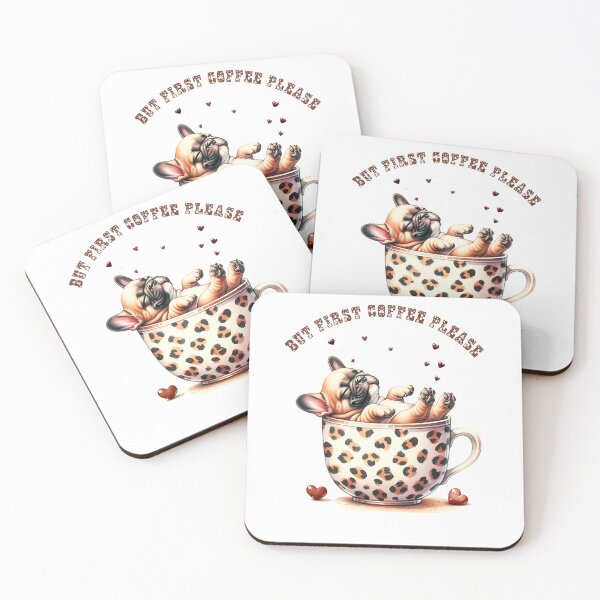 Item preview, But First Coffee Please French Buldog in a cup designed and sold by Polarctica.