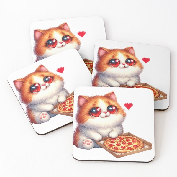 Item preview, Fat Happy Kitty Loves Pizza designed and sold by RubyOwl.