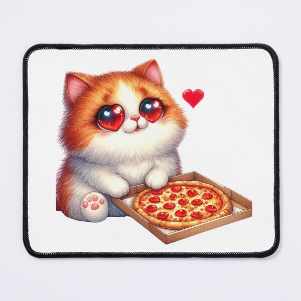 Item preview, Fat Happy Kitty Loves Pizza designed and sold by RubyOwl.