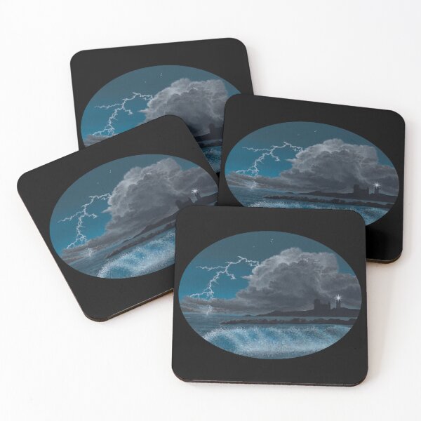 Item preview, Lighthouse Storm Painting Dramatic Seascape Narragansett Rhode Island   designed and sold by skye-studio.