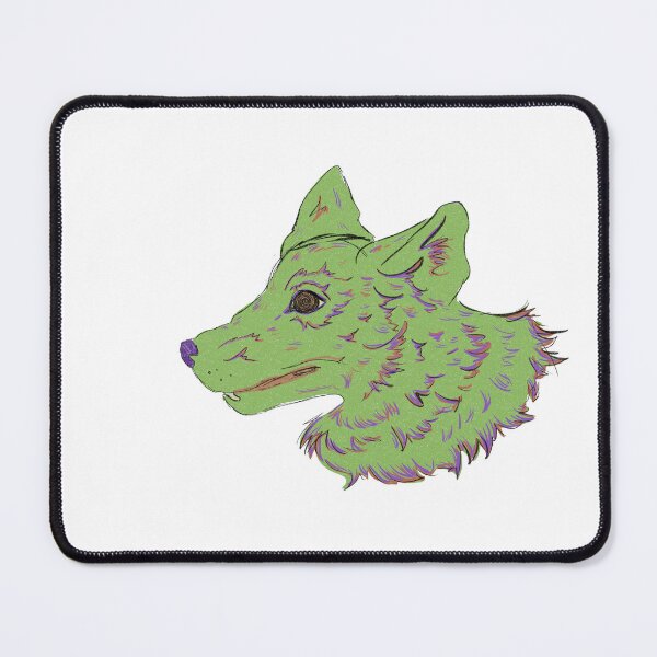 Item preview, Green Wolf head designed and sold by hannahdeerling.