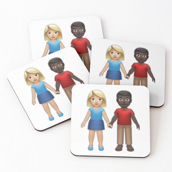 Item preview, Blonde Woman And Black Man Holding Hands Emoji Pattern designed and sold by Popular-Gifts.