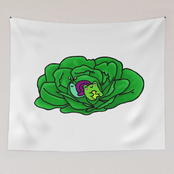 Item preview, Frog and snail cuddle on a cabbage designed and sold by MySistersArt.