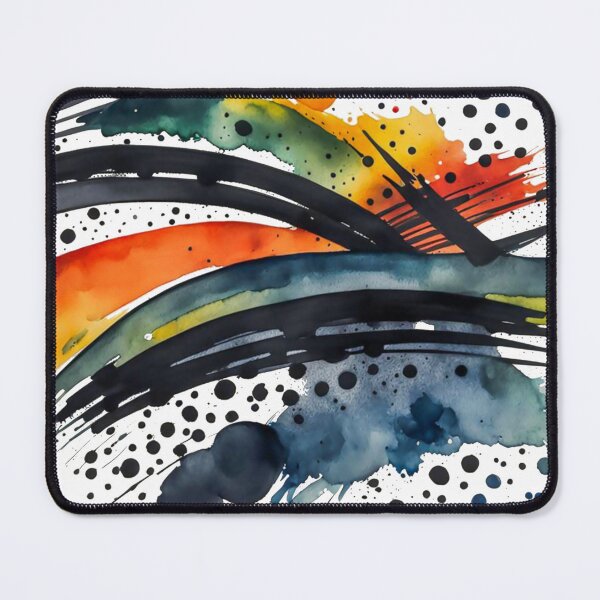 Item preview, Colorful Abstract Splash In Watercolor Painting, Black Line, Cirle, Dots, Blue, Green, Orange, Red, Yellow designed and sold by MyArt23.