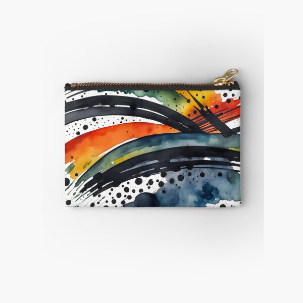 Item preview, Colorful Abstract Splash In Watercolor Painting, Black Line, Cirle, Dots, Blue, Green, Orange, Red, Yellow designed and sold by MyArt23.