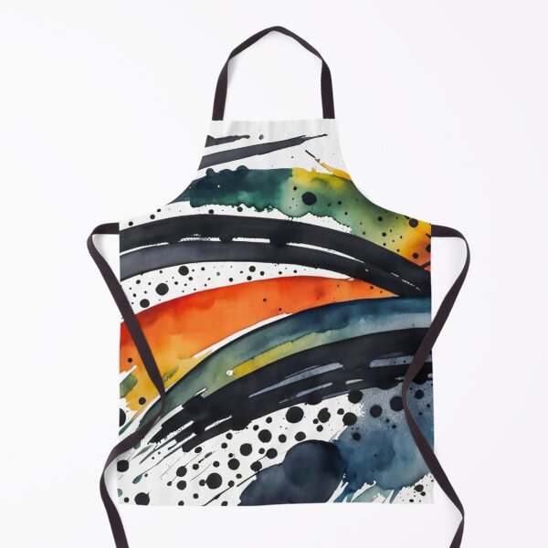 Item preview, Colorful Abstract Splash In Watercolor Painting, Black Line, Cirle, Dots, Blue, Green, Orange, Red, Yellow designed and sold by MyArt23.
