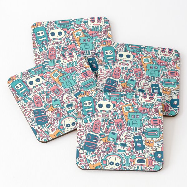 Item preview, RoboCute Delights: Kawaii Robots & Chibi Circuit Board Harmony designed and sold by matdiazl.