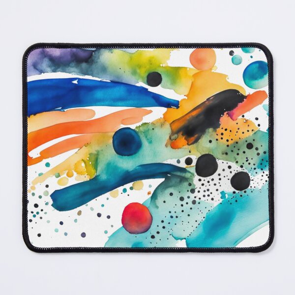 Item preview, Colorful Abstract Splash In Watercolor Painting, Cirle, Dots, Blue, Green, Orange, Red, Yellow, Black designed and sold by MyArt23.
