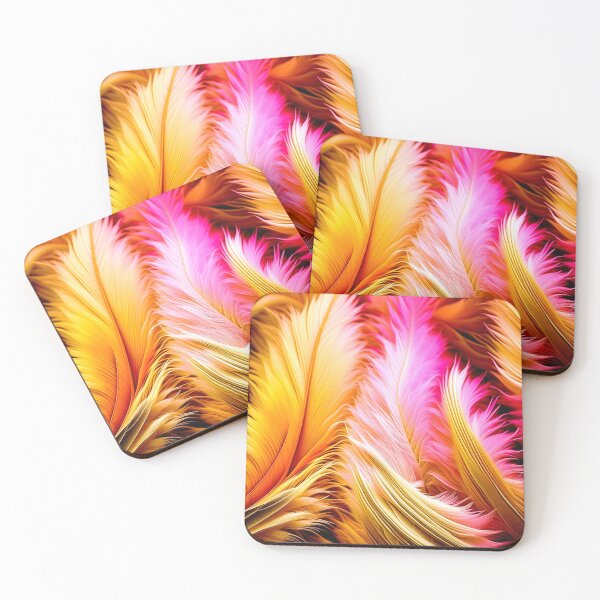 Item preview, Pink and Yellow Soft Curly Feathers designed and sold by HippieFarms11.