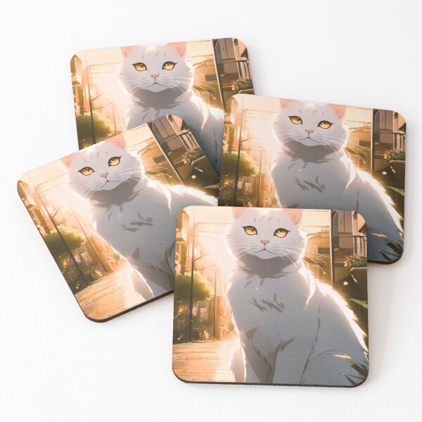 Item preview, young white cat with golden eyes designed and sold by janjacbu.
