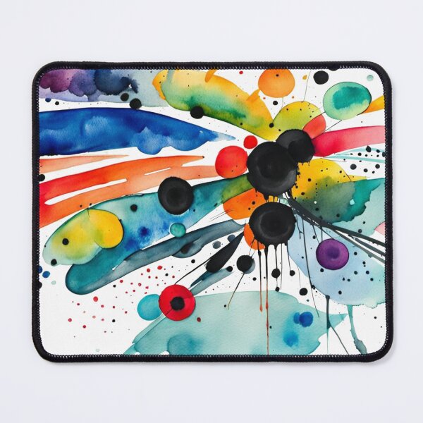 Item preview, Colorful Abstract Splash In Watercolor Painting, Cirle, Dots, Blue, Green, Orange, Red, Yellow, Black designed and sold by MyArt23.