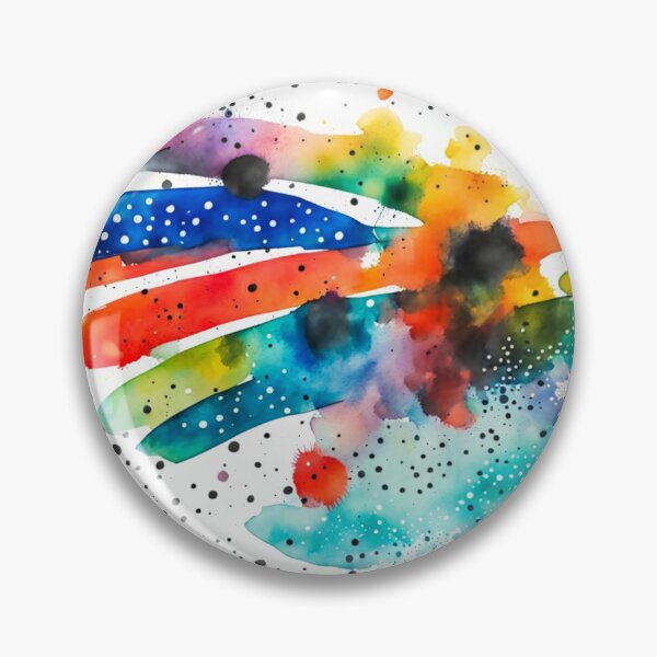 Item preview, Colorful Abstract Splash In Watercolor Painting, Cirle, Dots, Blue, Green, Orange, Red, Yellow, Black designed and sold by MyArt23.
