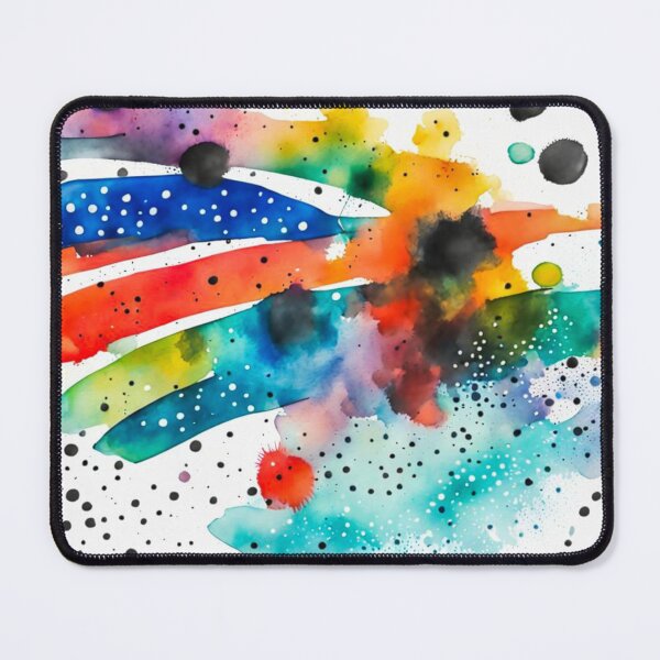 Item preview, Colorful Abstract Splash In Watercolor Painting, Cirle, Dots, Blue, Green, Orange, Red, Yellow, Black designed and sold by MyArt23.