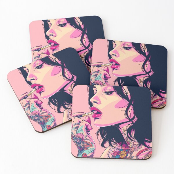 Item preview, The lipstick tattoo girl  designed and sold by Ursule-art.