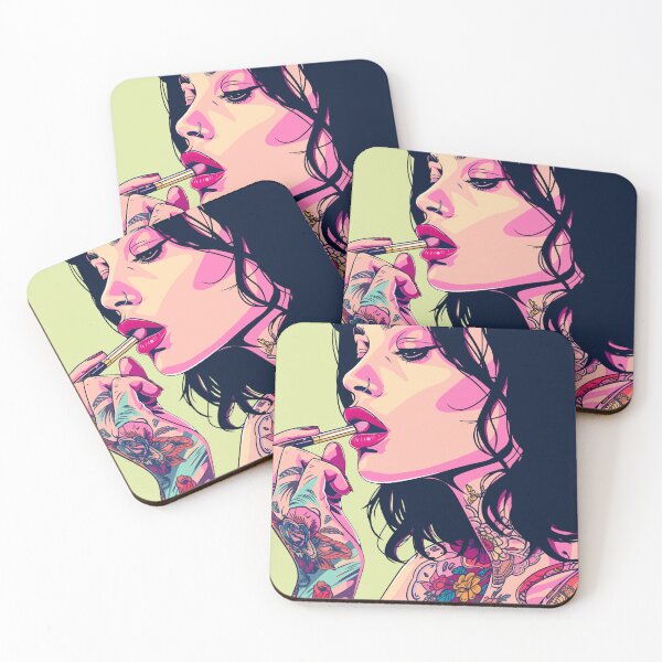Item preview, The lipstick tattoo girl  designed and sold by Ursule-art.