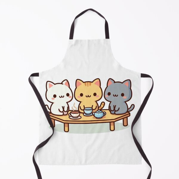 Item preview, Kawaii Cats Gathering On A Tea Table designed and sold by Tamer ⭐⭐⭐⭐⭐.