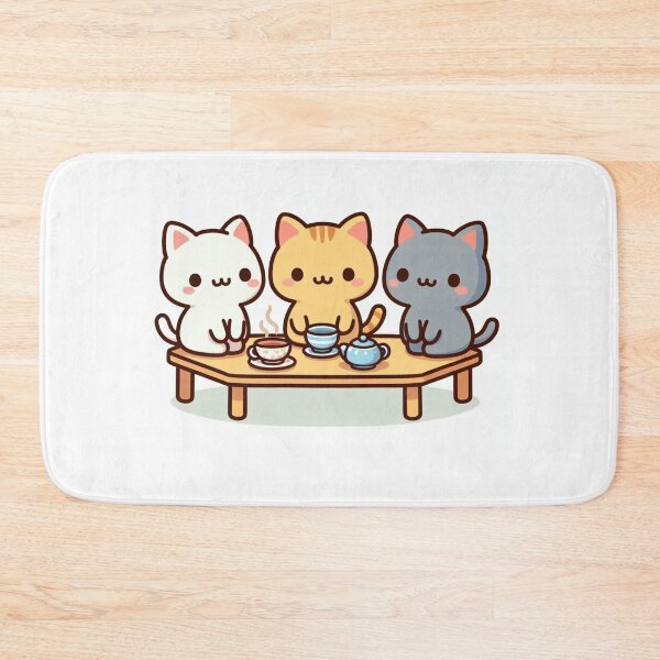 Item preview, Kawaii Cats Gathering On A Tea Table designed and sold by Tamer ⭐⭐⭐⭐⭐.