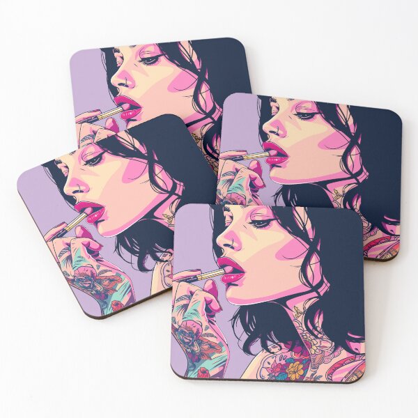 Item preview, The lipstick tattoo girl  designed and sold by Ursule-art.