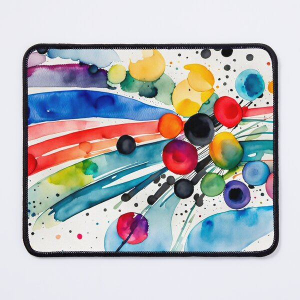 Item preview, Colorful Abstract Splash In Watercolor Painting, Cirle, Dots, Blue, Green, Orange, Red, Yellow, Black designed and sold by MyArt23.