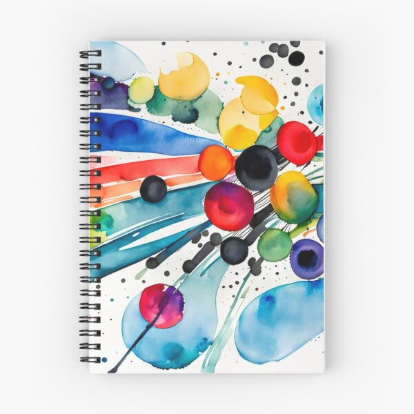 Item preview, Colorful Abstract Splash In Watercolor Painting, Cirle, Dots, Blue, Green, Orange, Red, Yellow, Black designed and sold by MyArt23.