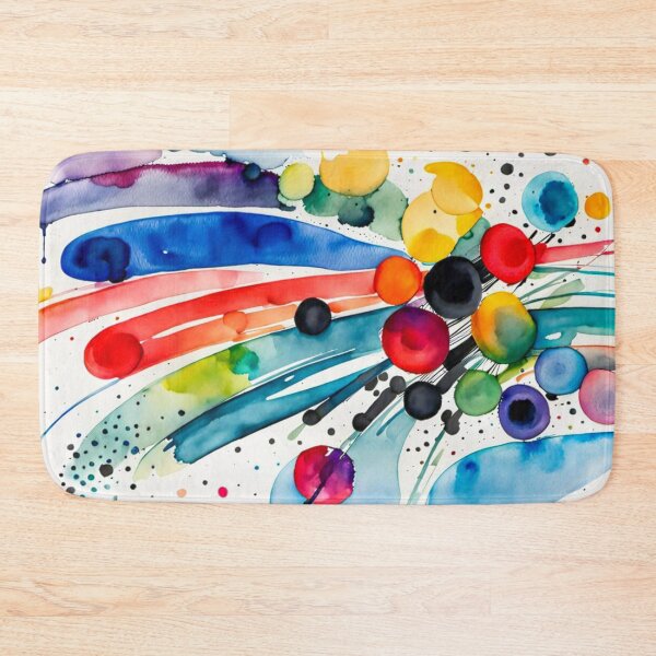 Item preview, Colorful Abstract Splash In Watercolor Painting, Cirle, Dots, Blue, Green, Orange, Red, Yellow, Black designed and sold by MyArt23.