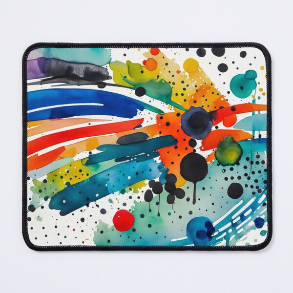 Item preview, Colorful Abstract Splash In Watercolor Painting, Cirle, Dots, Blue, Green, Orange, Red, Yellow, Black designed and sold by MyArt23.