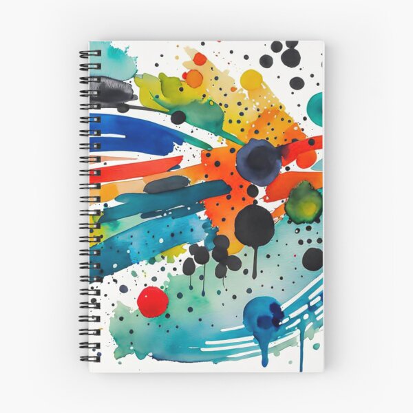Item preview, Colorful Abstract Splash In Watercolor Painting, Cirle, Dots, Blue, Green, Orange, Red, Yellow, Black designed and sold by MyArt23.