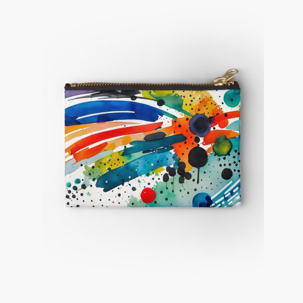 Item preview, Colorful Abstract Splash In Watercolor Painting, Cirle, Dots, Blue, Green, Orange, Red, Yellow, Black designed and sold by MyArt23.