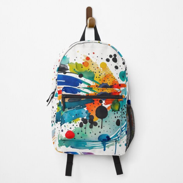 Item preview, Colorful Abstract Splash In Watercolor Painting, Cirle, Dots, Blue, Green, Orange, Red, Yellow, Black designed and sold by MyArt23.