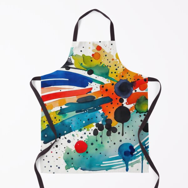 Item preview, Colorful Abstract Splash In Watercolor Painting, Cirle, Dots, Blue, Green, Orange, Red, Yellow, Black designed and sold by MyArt23.