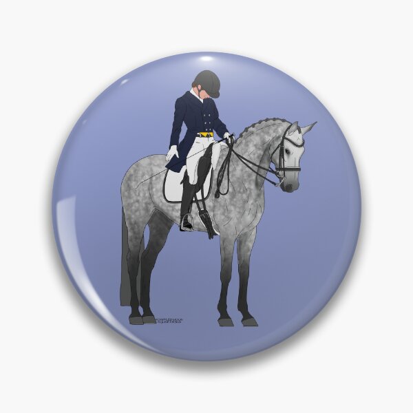 Item preview, Gray Dressage Horse and Rider designed and sold by DappledMoon.