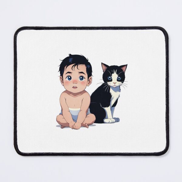 Item preview, Anime Cute Baby Boy with Cat designed and sold by Epic TV USA.