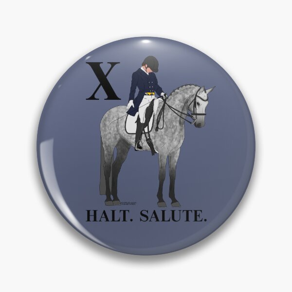 Item preview, X. Halt. Salute. with Gray Dressage Horse designed and sold by DappledMoon.