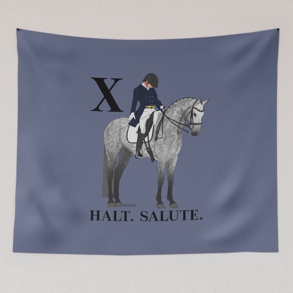 Item preview, X. Halt. Salute. with Gray Dressage Horse designed and sold by DappledMoon.