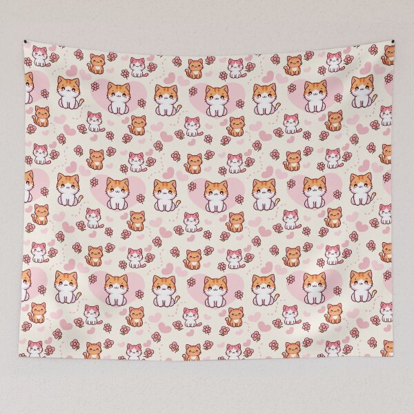 Item preview, A family of cute fancy cats and sweet flowers designed and sold by atika-atk.