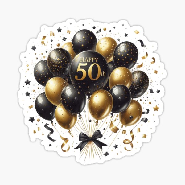 Item preview, Happy 50th Birthday Balloons designed and sold by purplesensation.