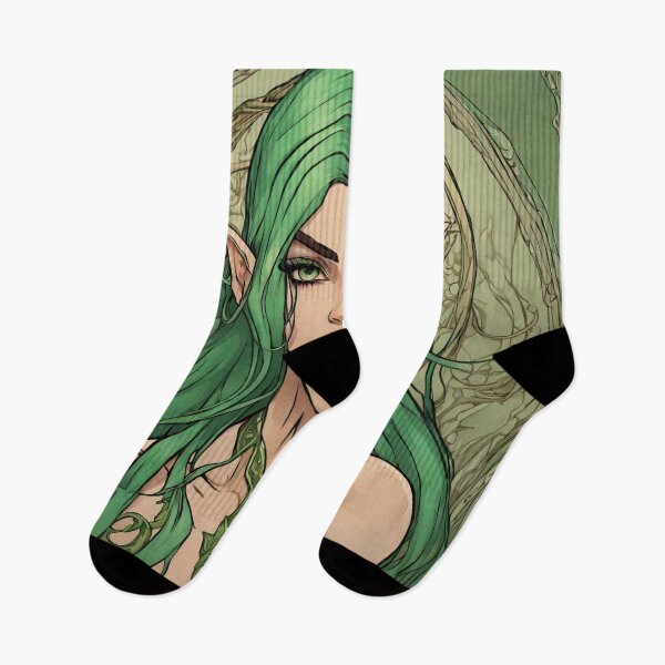 Item preview, Green Woman Elf Queen Elven  Goddess Art Nouveau designed and sold by GoddessNouveau.