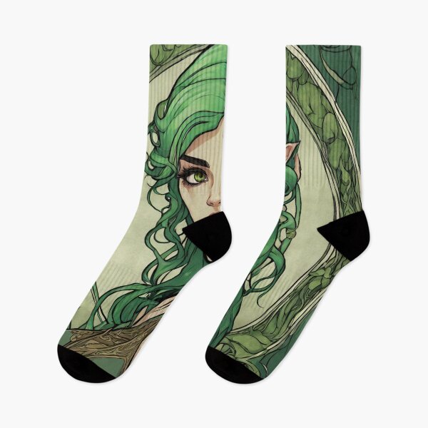 Item preview, Green Woman Elf Queen Elven  Goddess Art Nouveau designed and sold by GoddessNouveau.