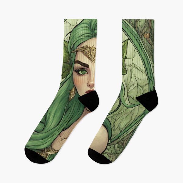 Item preview, Green Woman Elf Queen Elven  Goddess Art Nouveau designed and sold by GoddessNouveau.