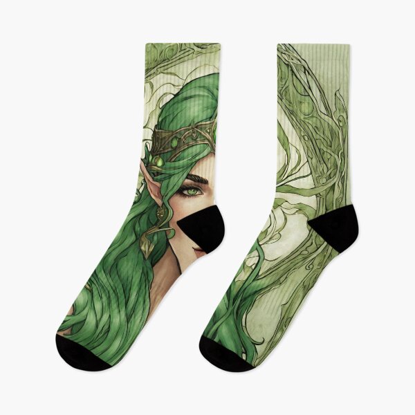 Item preview, Green Woman Elf Queen Elven  Goddess Art Nouveau designed and sold by GoddessNouveau.