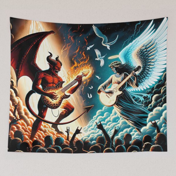 Item preview, Demon And Angel Guitar Duel designed and sold by ioto-visuals.