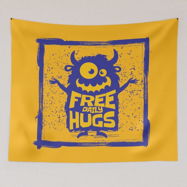 Item preview, Funny Cute Blue Monster Free Hugs Humor designed and sold by WIZECROW.