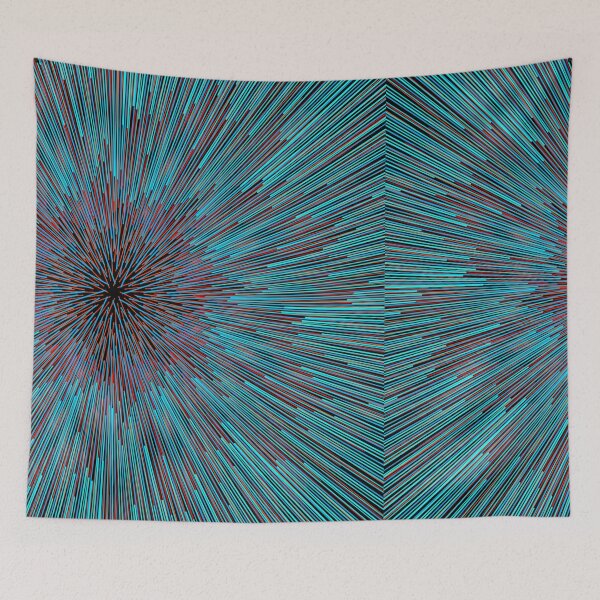 Item preview, Square Hyperdrive explosion - light blue with red background version designed and sold by DaveDanchuk.